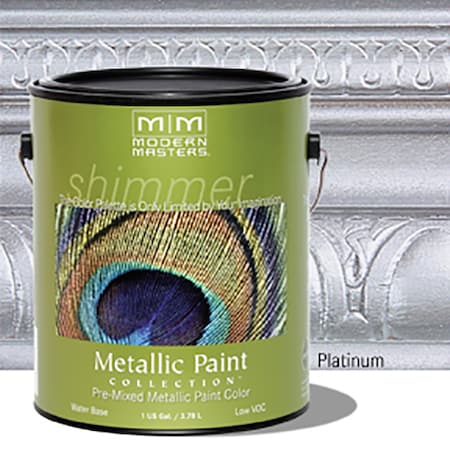 Modern Masters 1 Gal Modern Masters ME591 Platinum WB Decorative Metallic Paint ME591